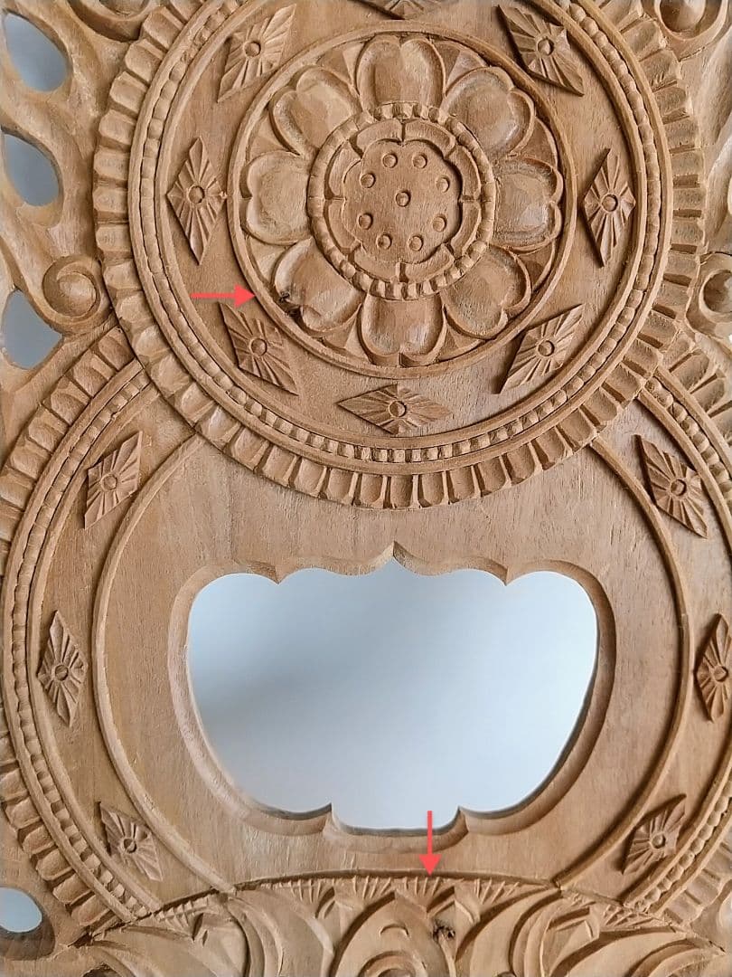 光背(3.5寸坐像用)#429 透し彫 火焔 ◆白檀 木彫 仏像付属品