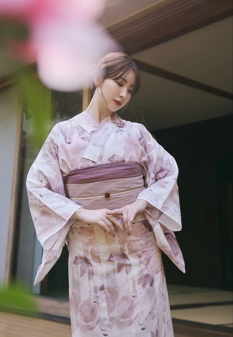 herlipto 花柄浴衣　帯セット