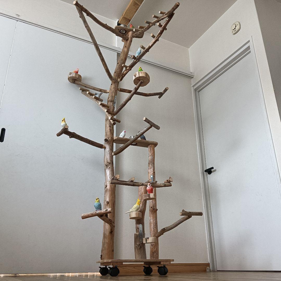 な バードアスレチックジム大型 天然木 自然木 流木 インコ おもちゃ