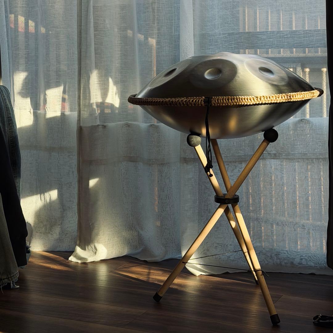 ハンドパン 10音 Dマイナー 約56cm ステンレス製 ケース・スタンド付