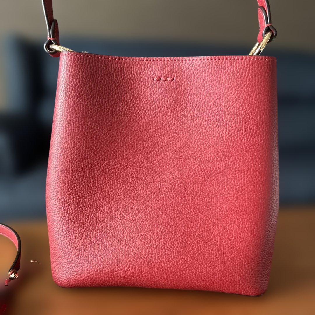 コーチ COACHスモールタウンバケットショルダー・ハンドバッグ2way レッド