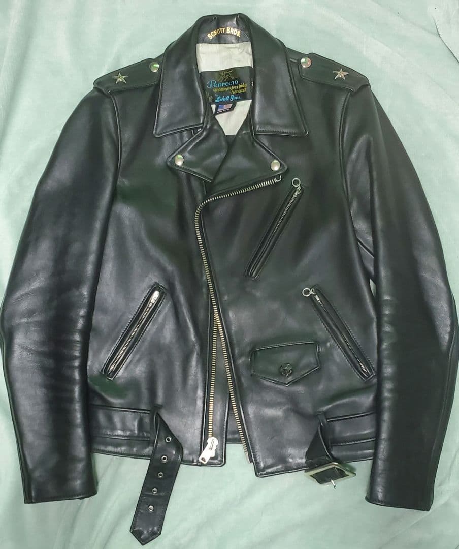 NEIGHBORHOOD×Schottワンスターレザーダブルライダースジャケット