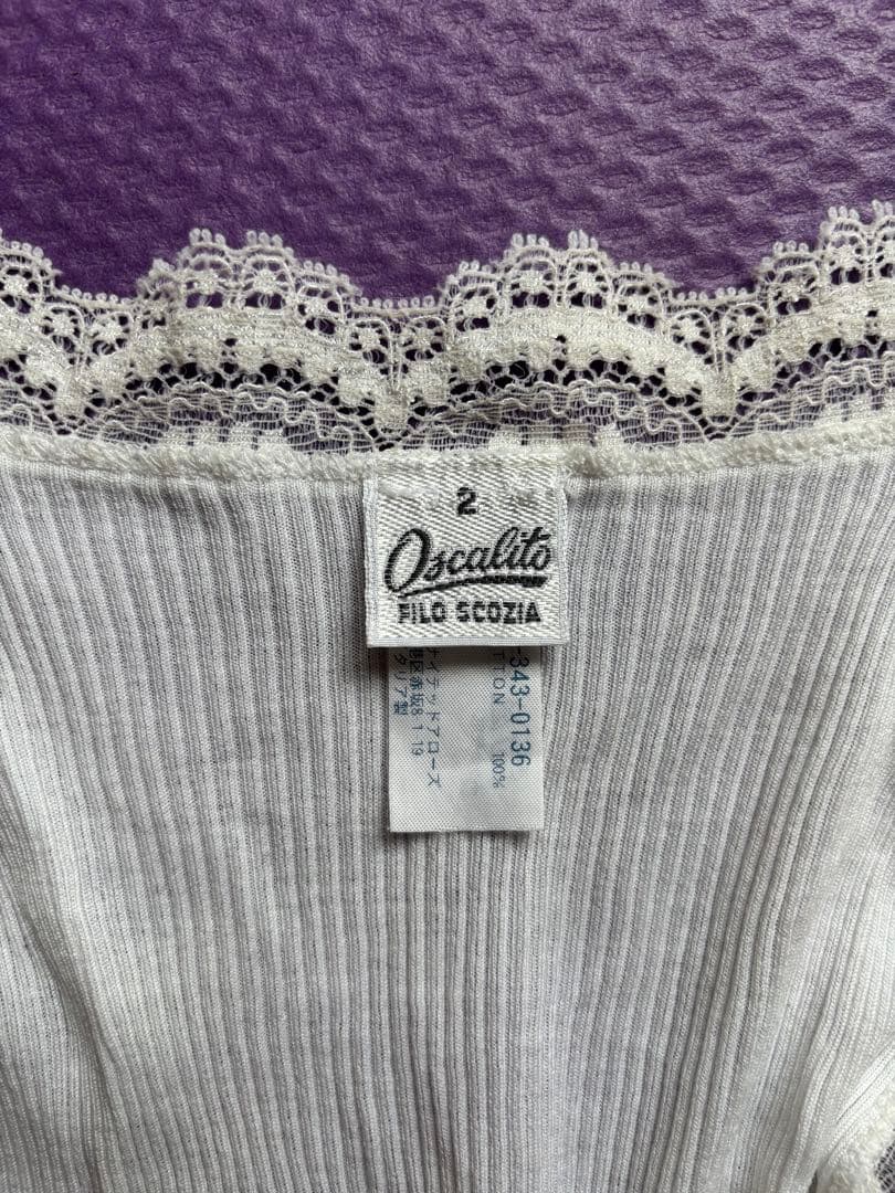 オスカリート コットン レース タンクトップ