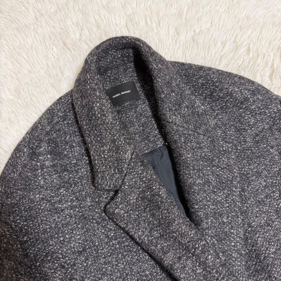 近年極美品　イザベルマラン　ツイードチェスターコート　くるみボタンオーバーサイズ