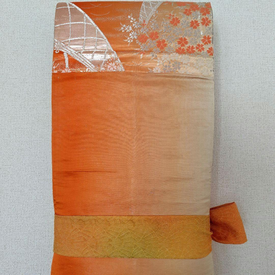 お琴カバー【橙】着物帯 ゆたん油単ハンドメイド 和楽器 正絹 袋帯 山田流
