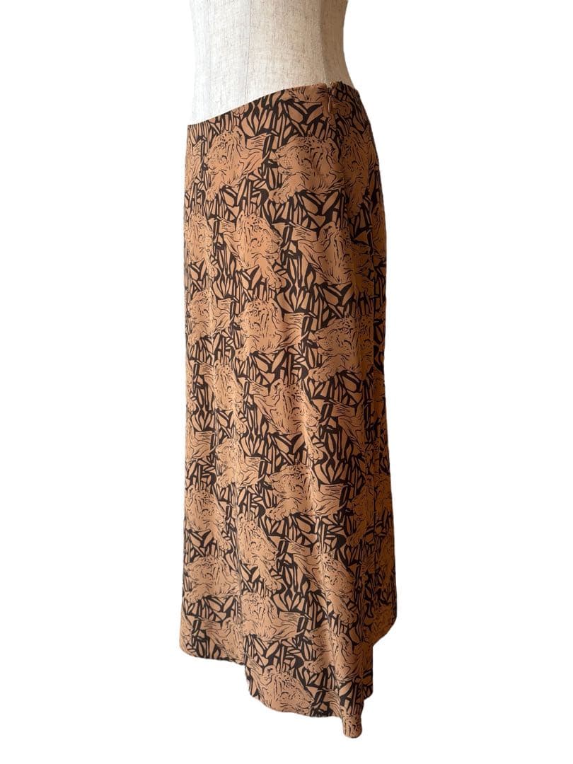 セリーヌ　シルクフレアースカート　36