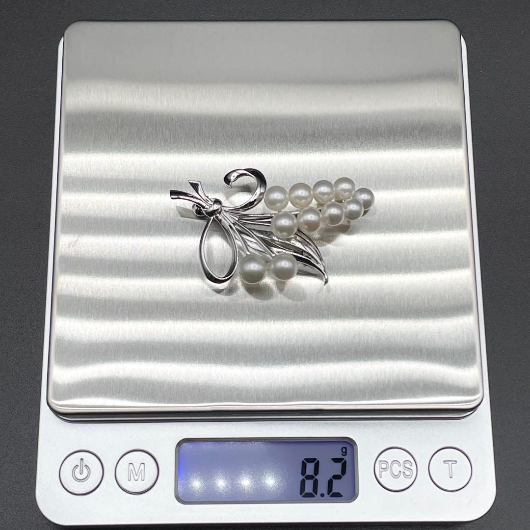 ミキモト アコヤ真珠 パール ブローチ 5.5mm-7.0 mm SILVER