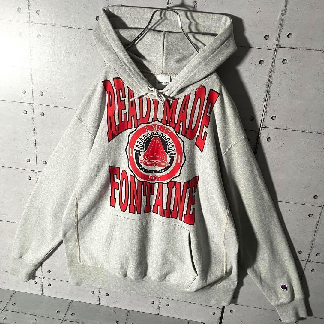 【入手困難】READY MADE レディメイド☆カレッジロゴスウェットパーカーL