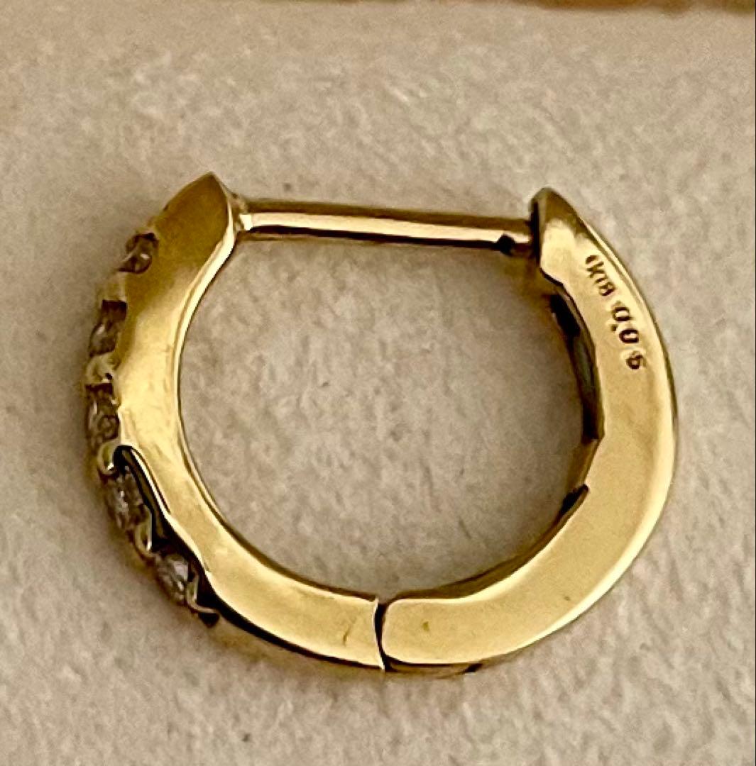 K18 ダイヤモンド フープピアス YG