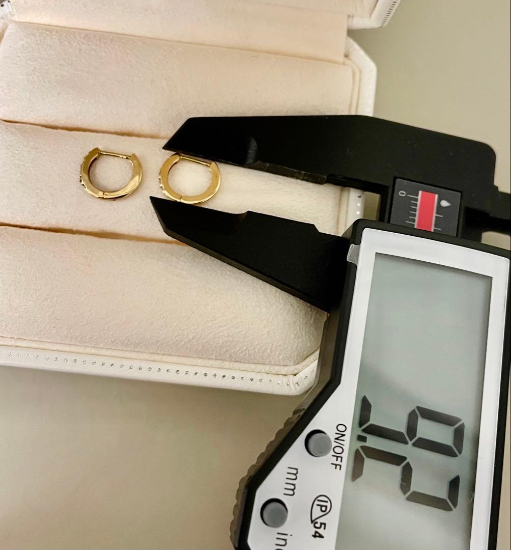 K18 ダイヤモンド フープピアス YG