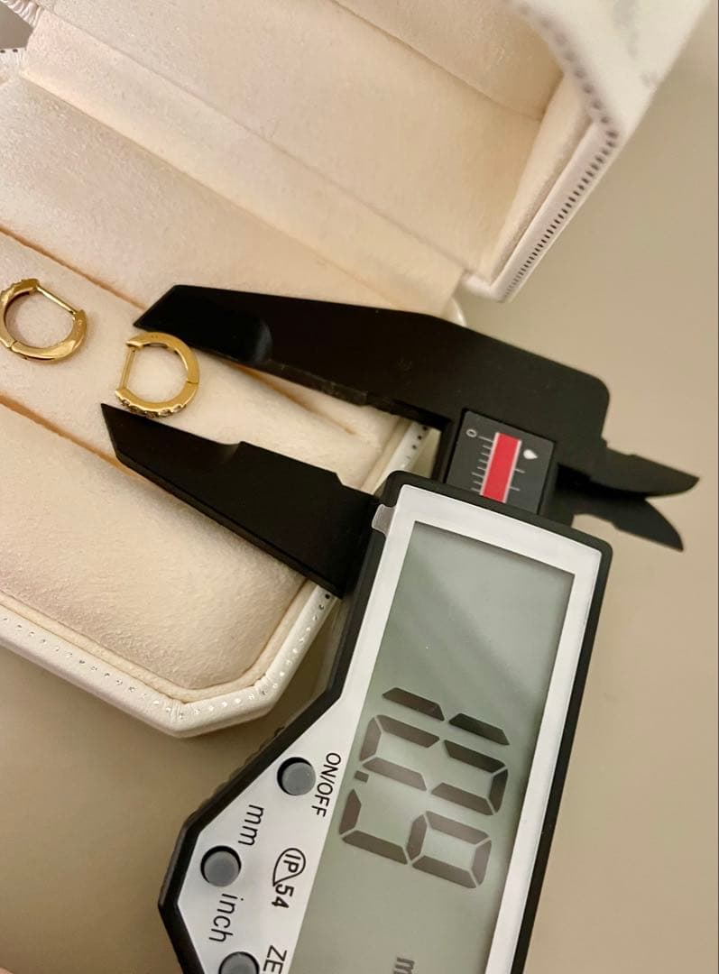 K18 ダイヤモンド フープピアス YG