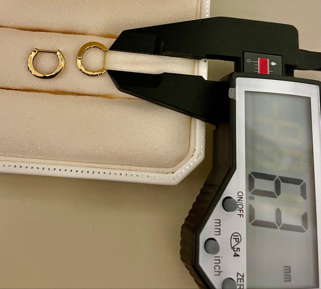 K18 ダイヤモンド フープピアス YG