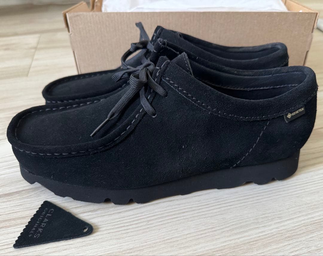 クラークス ワラビー ゴアテックス ブラックスエード US7 Clarks