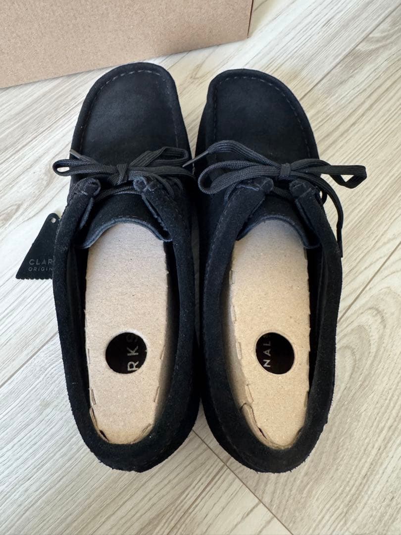 クラークス ワラビー ゴアテックス ブラックスエード US7 Clarks