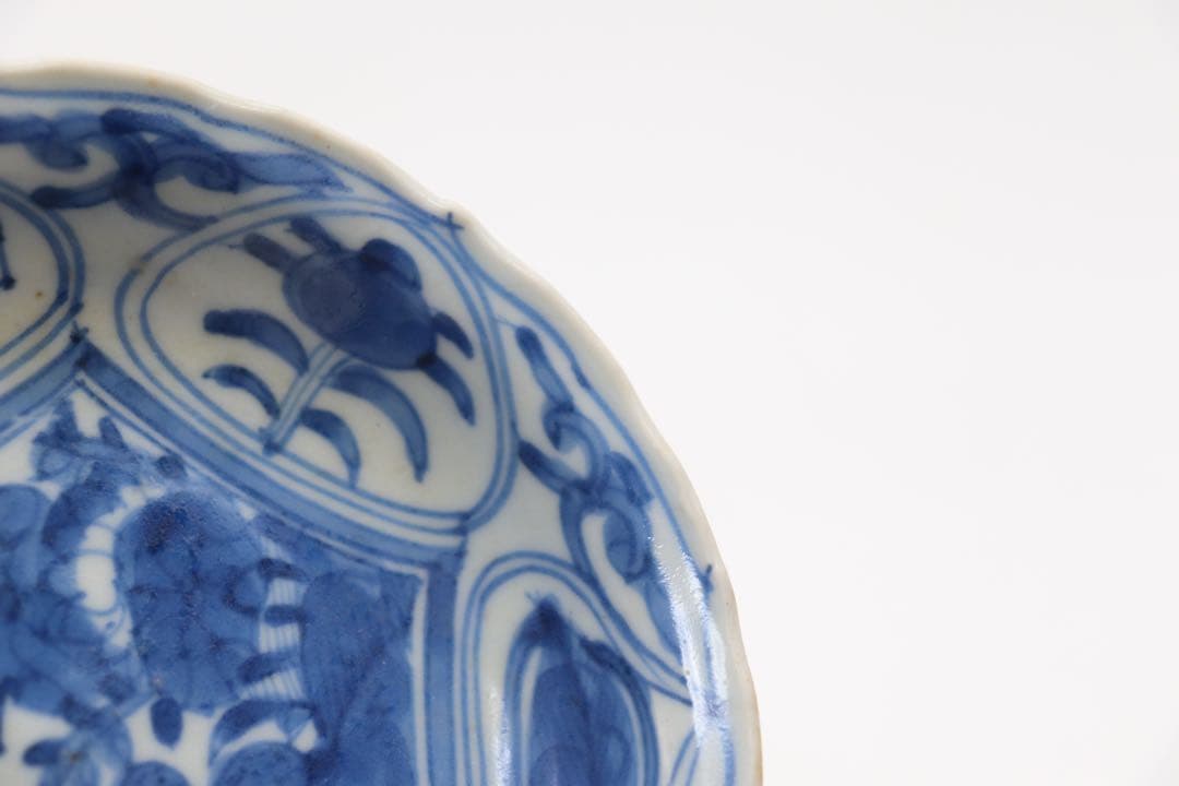 中国　明時代　染付小皿2点　芙蓉手　送料込み0605