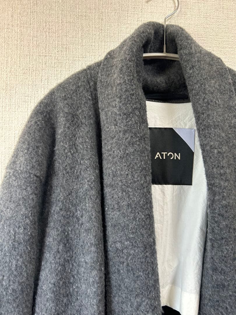 ATON グレー ローブコート