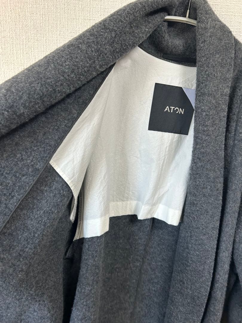 ATON グレー ローブコート