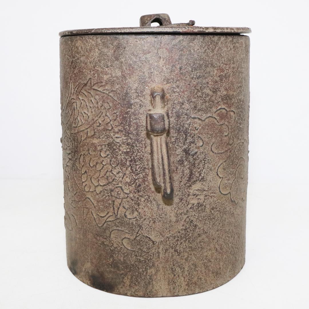 加賀釜師 木越正治造 雲龍釜　共箱 共布