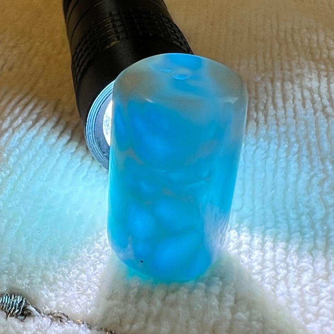 （希少) 最高級品質　全面模様　筒形ラリマー　粒売り