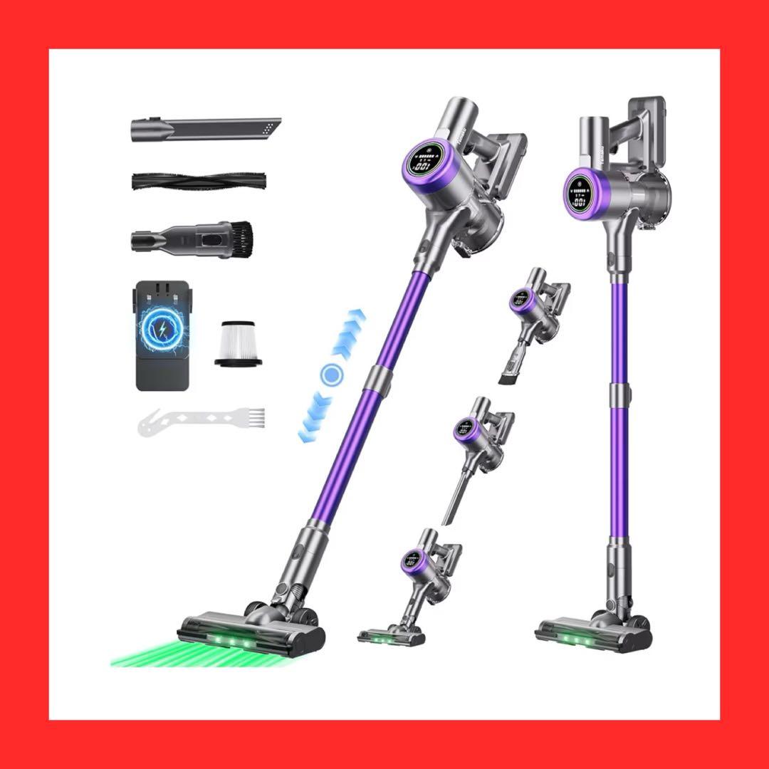 掃除機 コードレス80KPa超強力吸引 自立式 低騒音AI汚れ自動検知 軽量