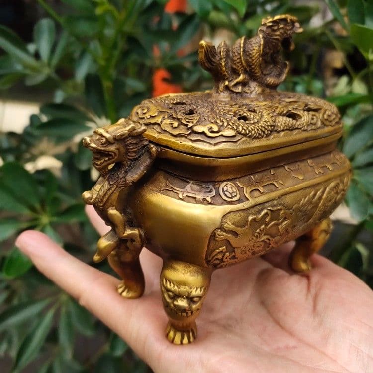 銅器 竜紋香炉 装飾品 工芸品 美術品 置物
