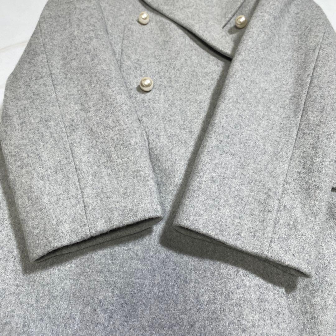 完売品♡ジャスグリッティ ウール パールボタンチェスターコート バックベルト