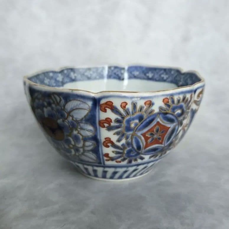 古伊万里　金彩　赤絵　染付　向付　江戸時代　骨董　金継ぎ　アンティーク