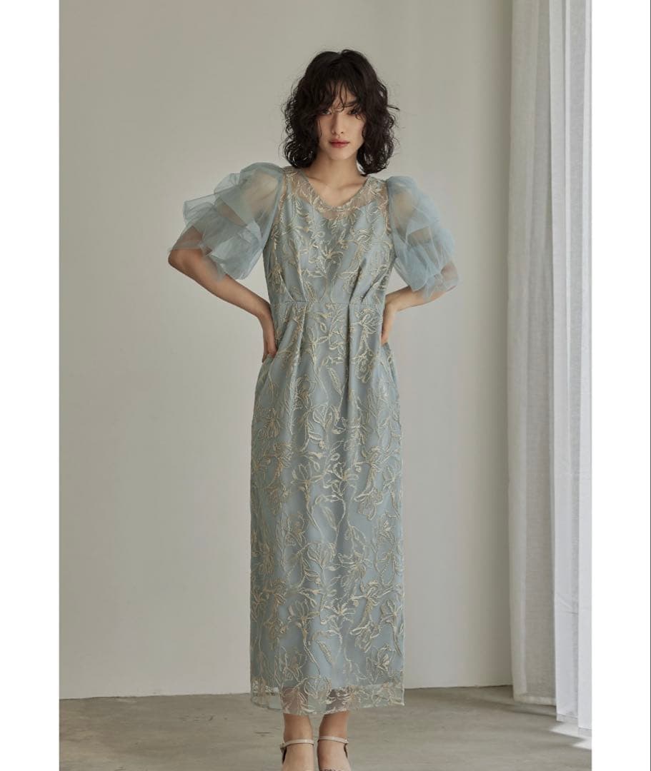 【美品】niana フラフィースリーブペンシルドレス