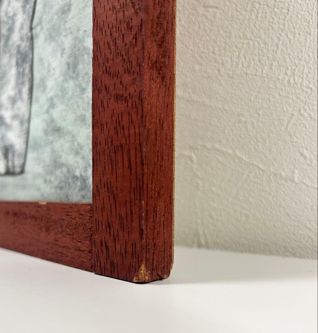 高原鉄男★板絵★縦38.5㎝✖️横33㎝