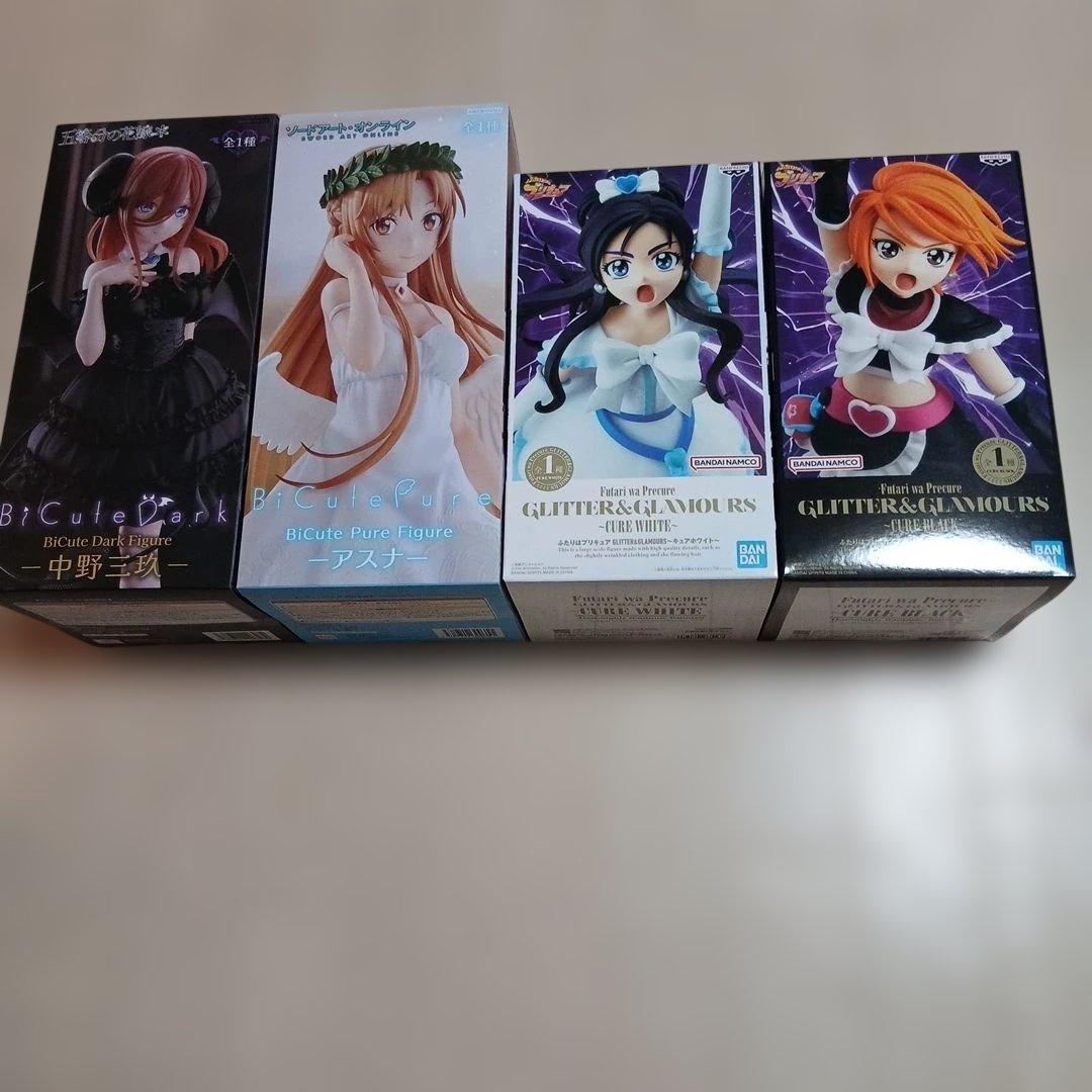 フィギュアセット 中野三玖 アスナ プリキュア ブラック　ホワイト　4個セット