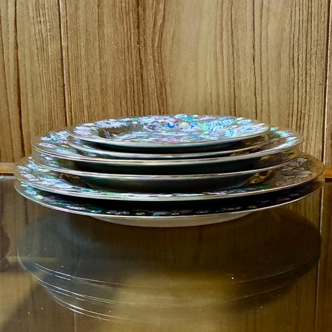 新品未使用　景徳鎮　金彩　絵付け　色絵金彩　ゴールド　食器　皿　12点セット