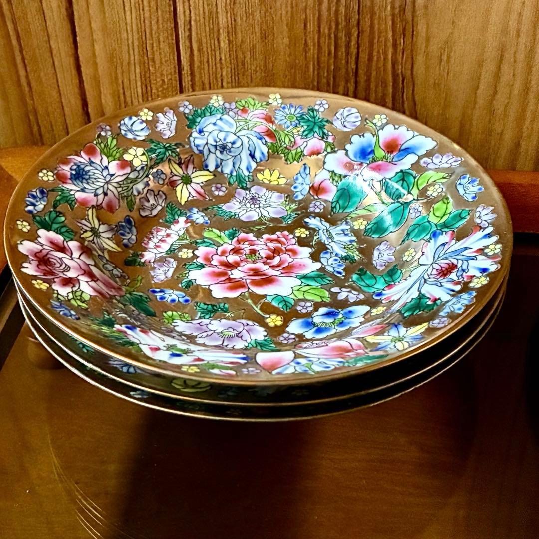 新品未使用　景徳鎮　金彩　絵付け　色絵金彩　ゴールド　食器　皿　12点セット