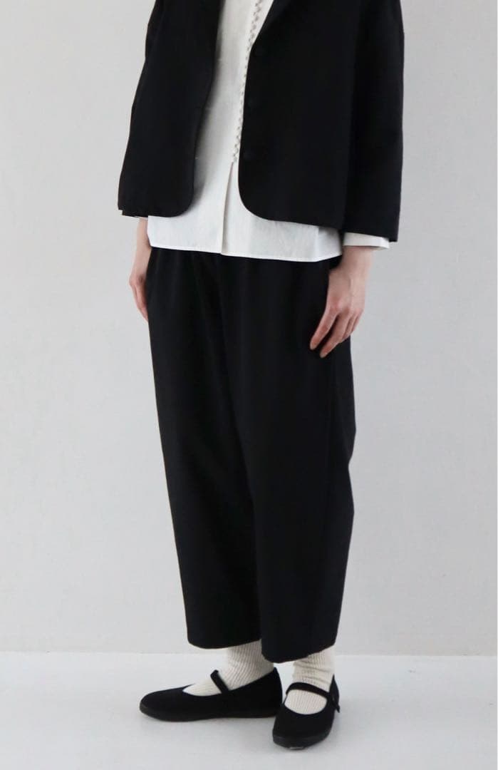 pot and tea 綿絹パンツ 黒