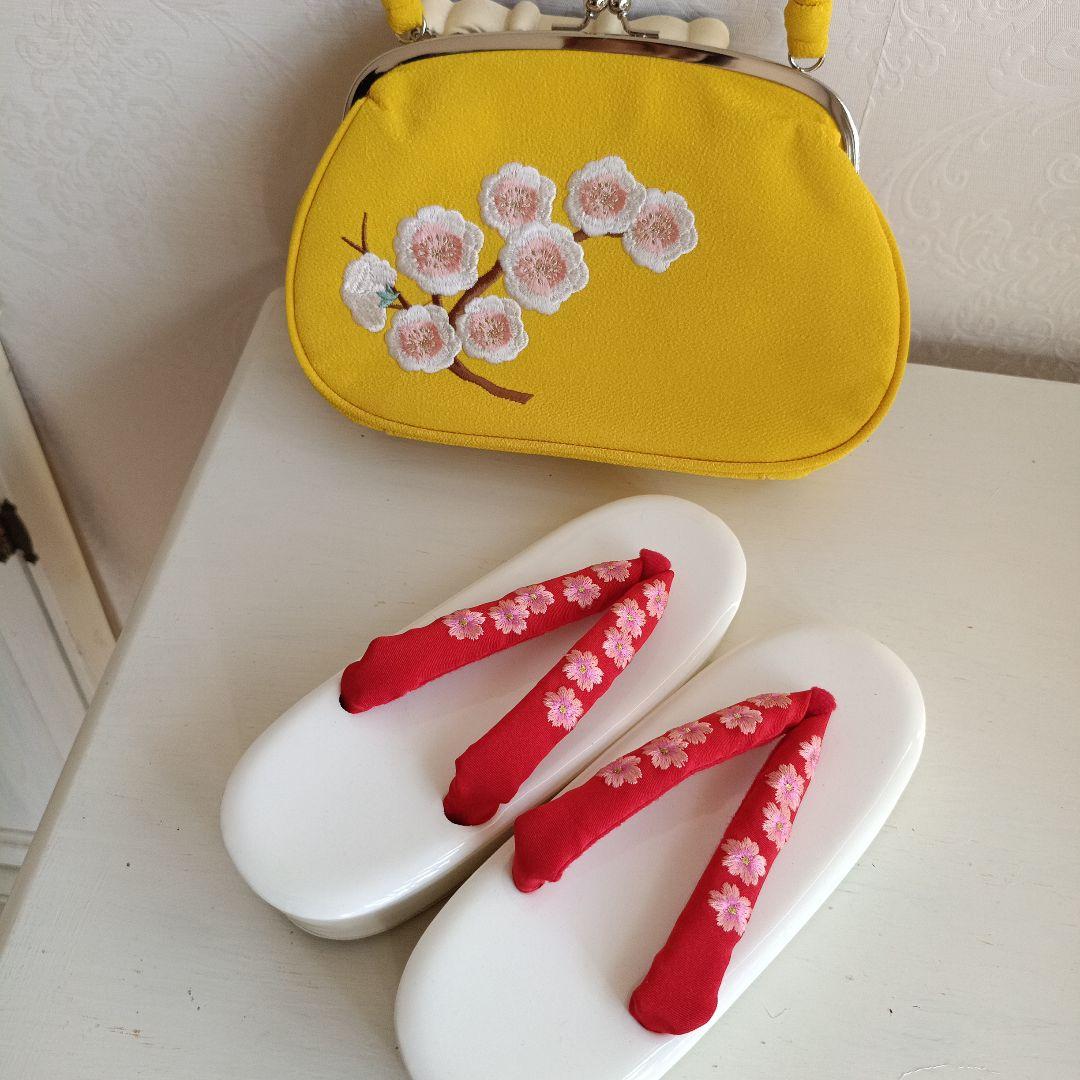 正絹クリーム色着物とイエロー系薔薇の花作り帯セット