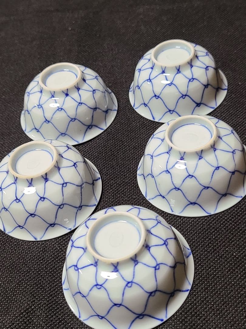 須田菁華染付盃5客共箱入り