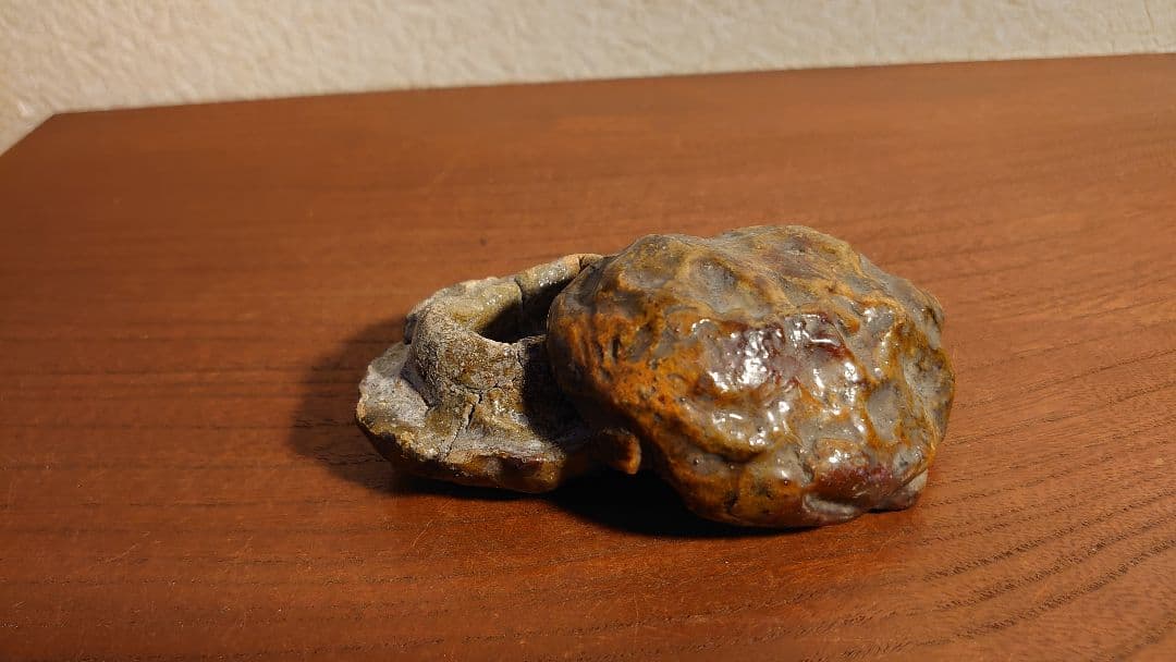 大樋焼　楽焼　香合　飴釉　千利休　蔵出し　茶道家　アンティーク大樋焼　１客