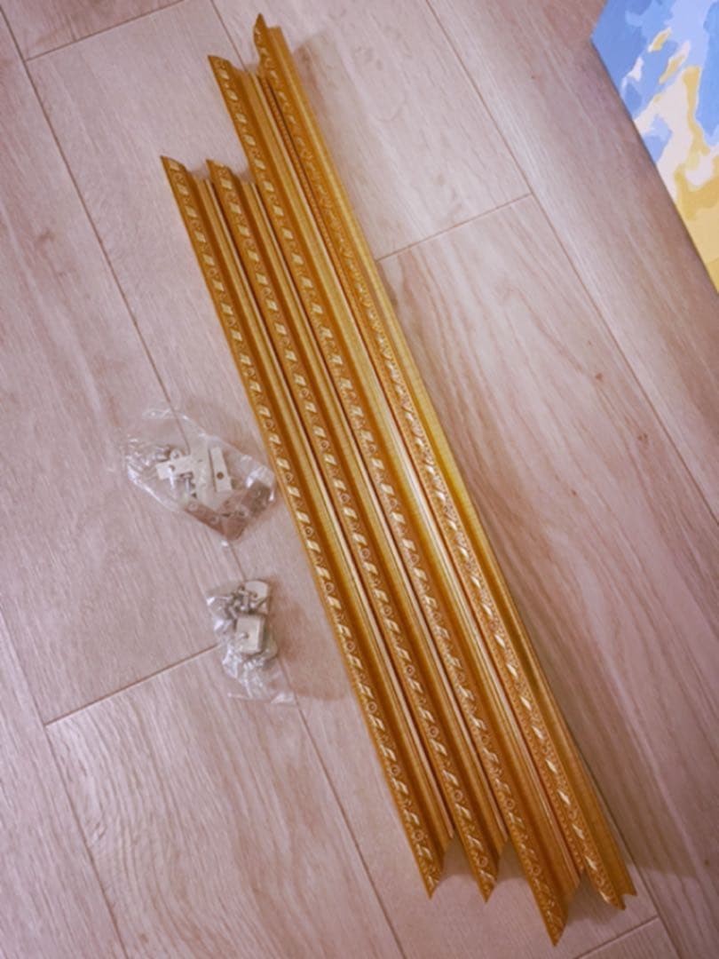 手書き油絵 ひまわり畑 絵画 ゴールド額付き インテリア 油彩画