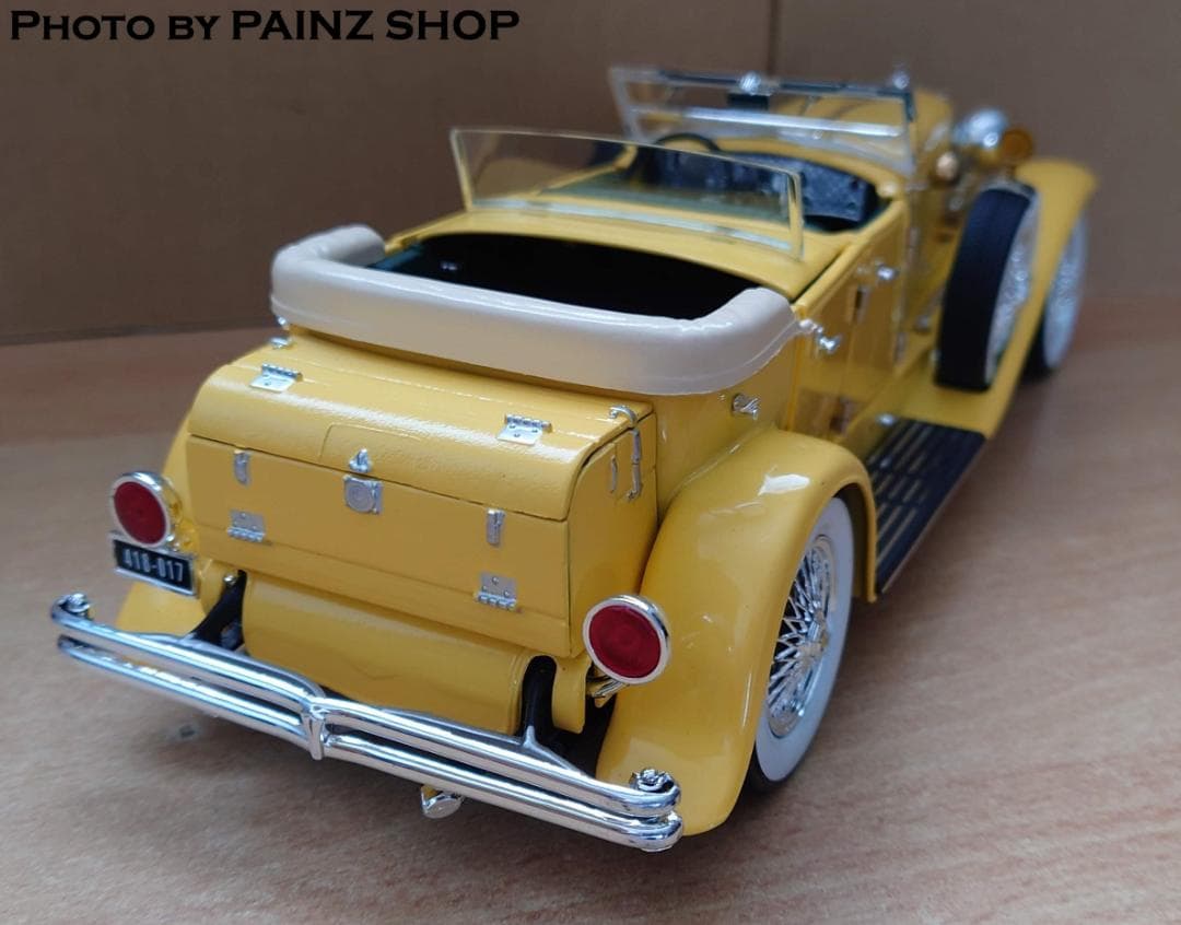 1/18 デューセンバーグ2 イエロー ディカプリオ仕様 ダイキャスト製ミニカー