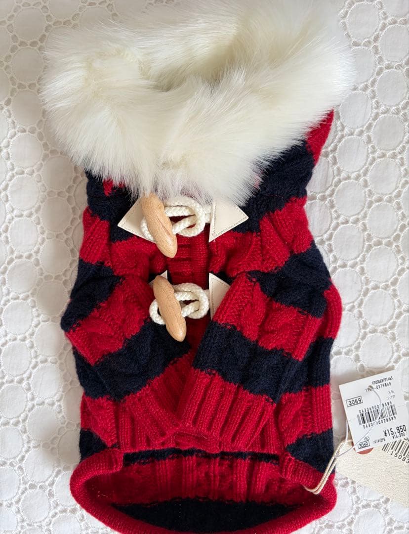 新品タグ付♡ブルブブbulbubu♡ニットダッフルコート♡ウール100%♡XS