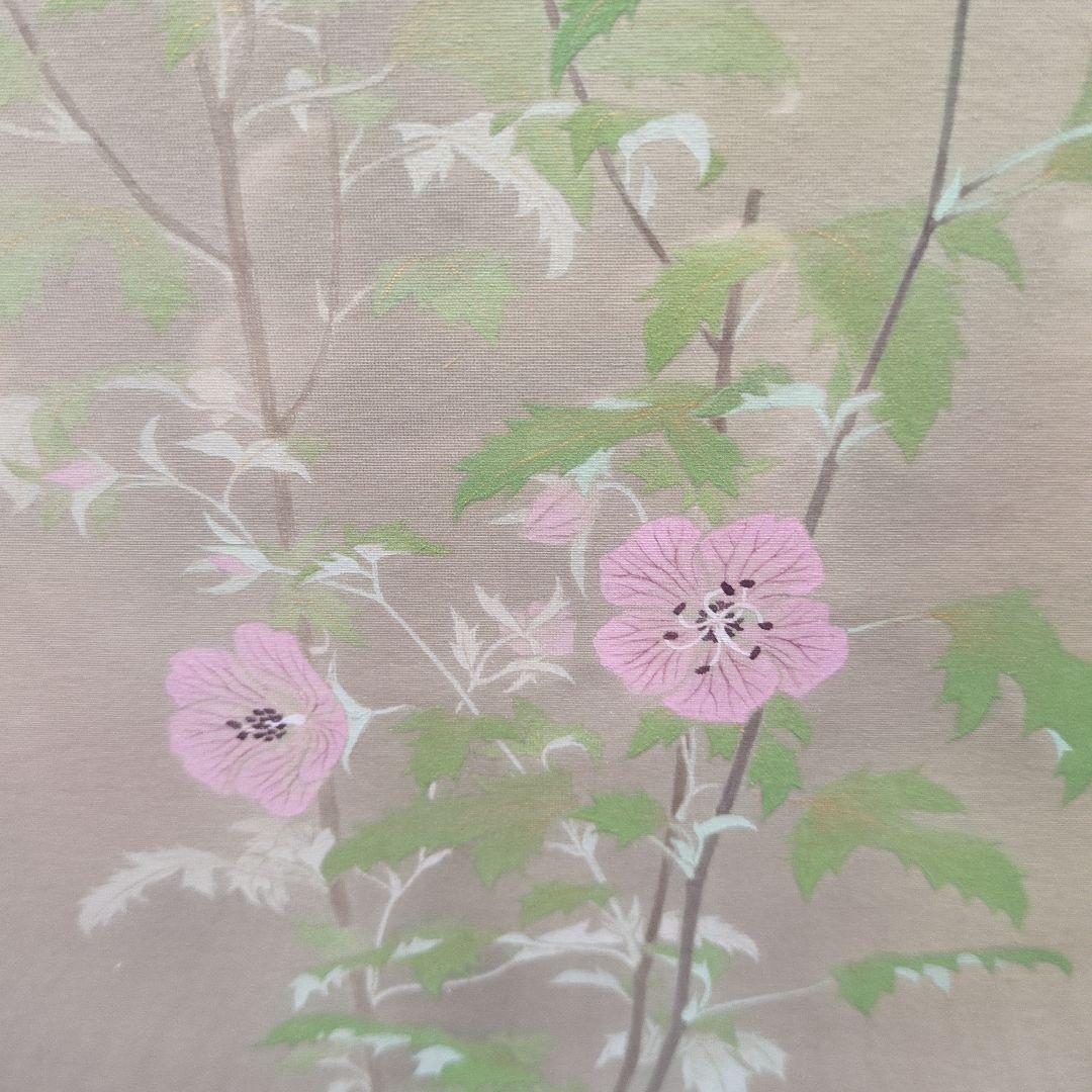 綺麗な日本画です。 繊細な花の絵 「アニソドンティア」木製額装　落款は「中川」