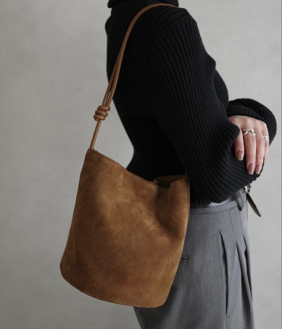 meilmada 【牛革】スエード2wayショルダーバッグ　ブラウン