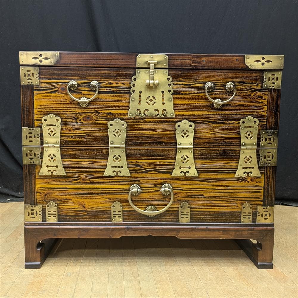 李朝家具　バンダジ　時代箪笥　朝鮮家具　半閉櫃　収納　整理　引き出し　民藝