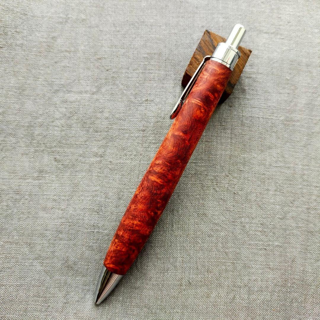 ハンドメイド　木軸ボールペン　上杢　本花梨　瘤杢　G2　ウッドペン