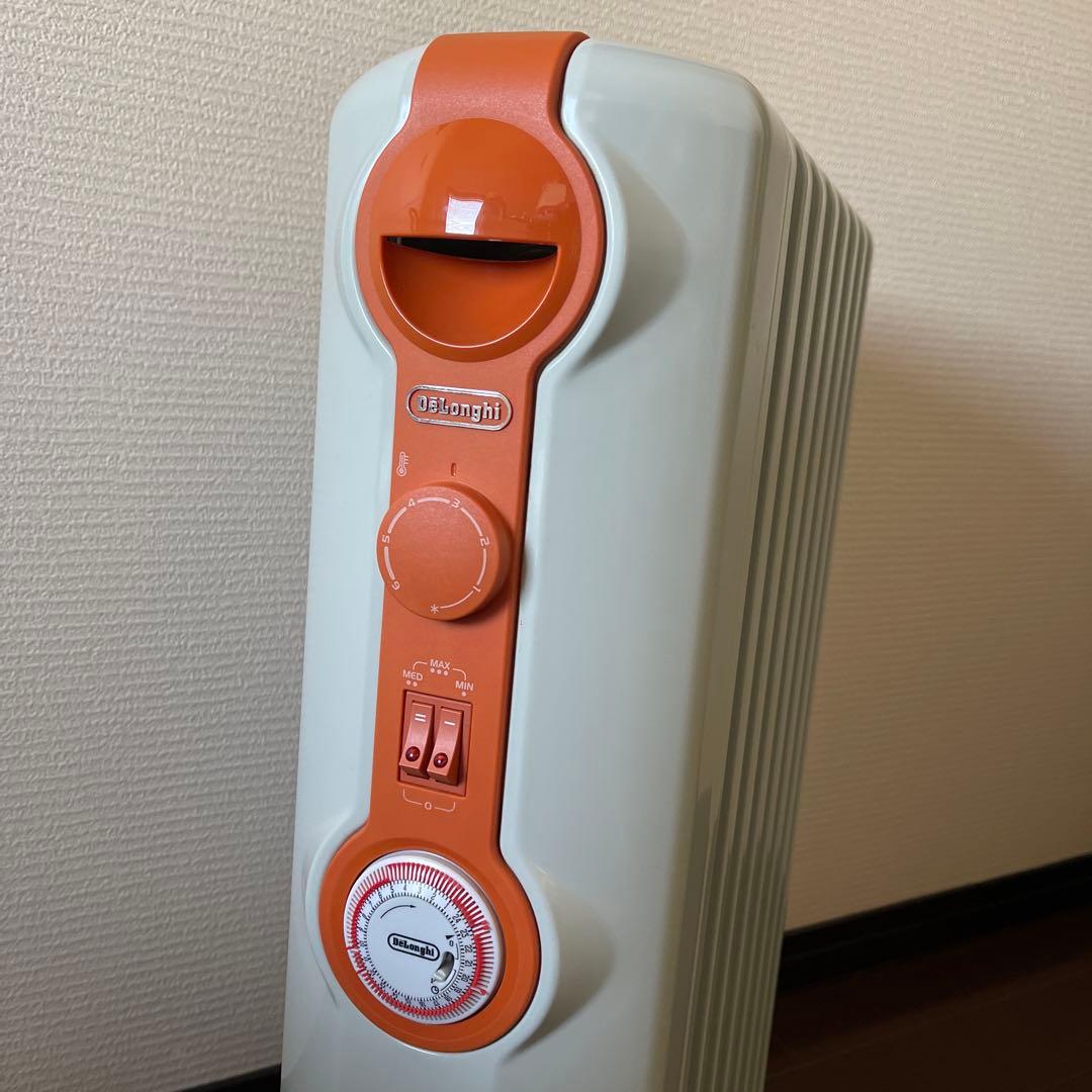 デロンギ オイルヒーター JR0812 オレンジ 美品 トップハンガー説明書有