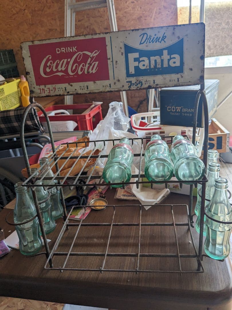 昭和の思い出コカコーラ看板 棚空き瓶6