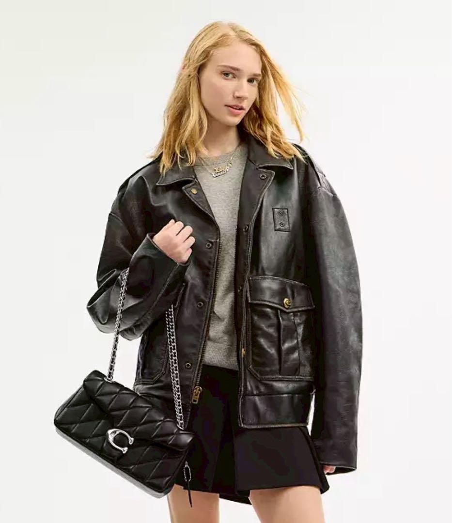 COACH コーチ cp150 タビー ショルダー26 黒　Cマークシルバー色