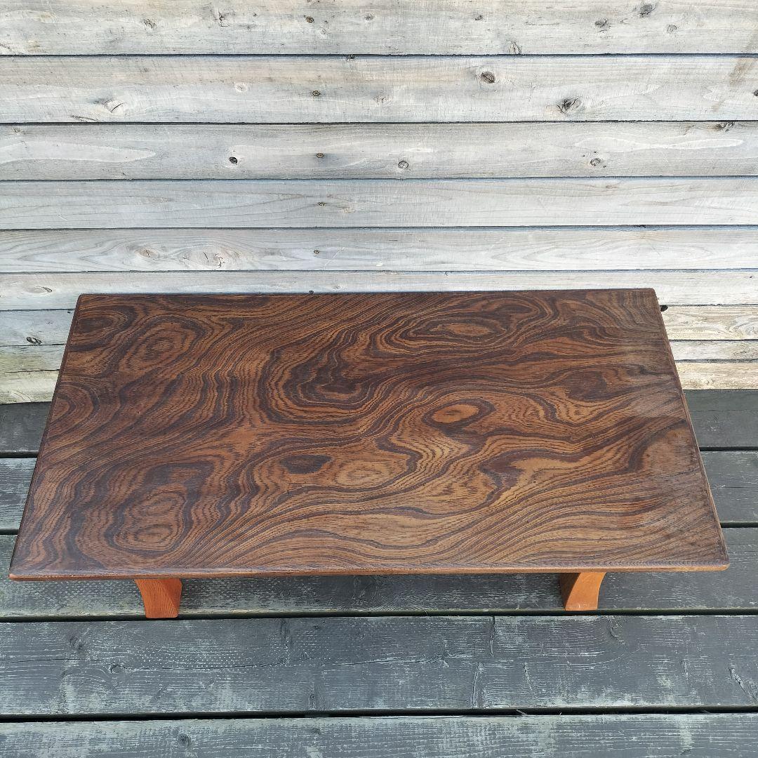 M♦アンティーク　欅　二月堂　折り畳みコーヒーテーブル　センターテーブル