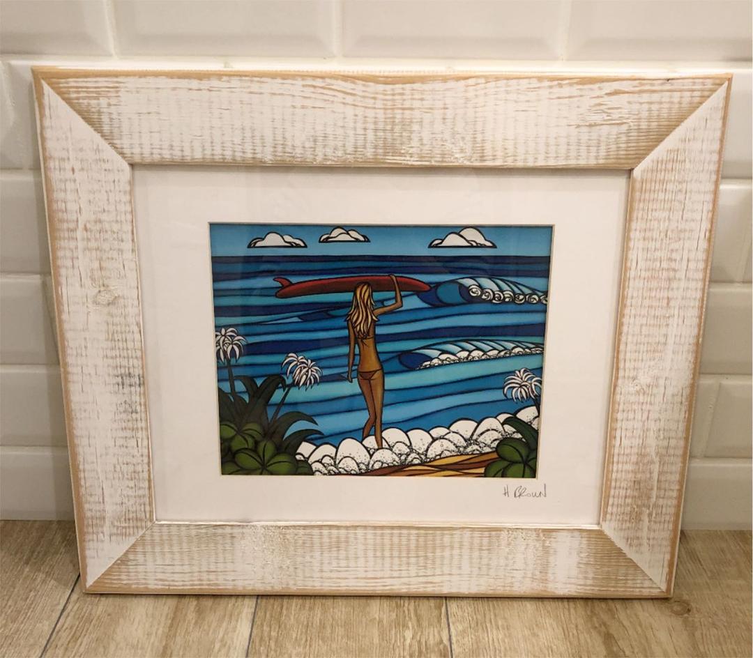 ヘザーブラウンの絵画と額のセット