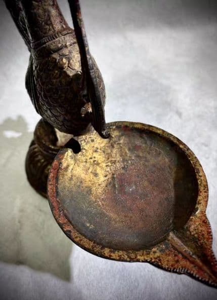 銅器 仏教 フェニックス燭台古美術 コレクション品 銅製 工芸品 彫刻装飾品置物