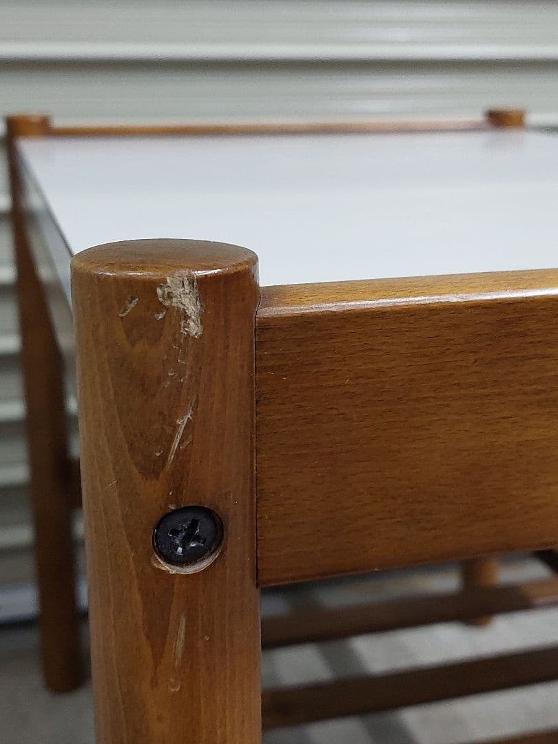 オールドカリモク 白天板 カフェテーブル ローテーブル サイドテーブル 古家具